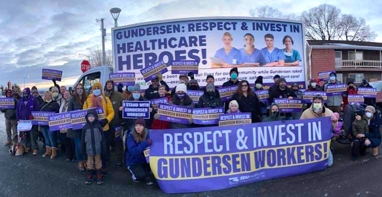 Frontline Workers Hold Rally and Launch Giant Mobile Billboard Calling on Gundersen to “Respect and Invest in Healthcare Heroes for Quality Care”